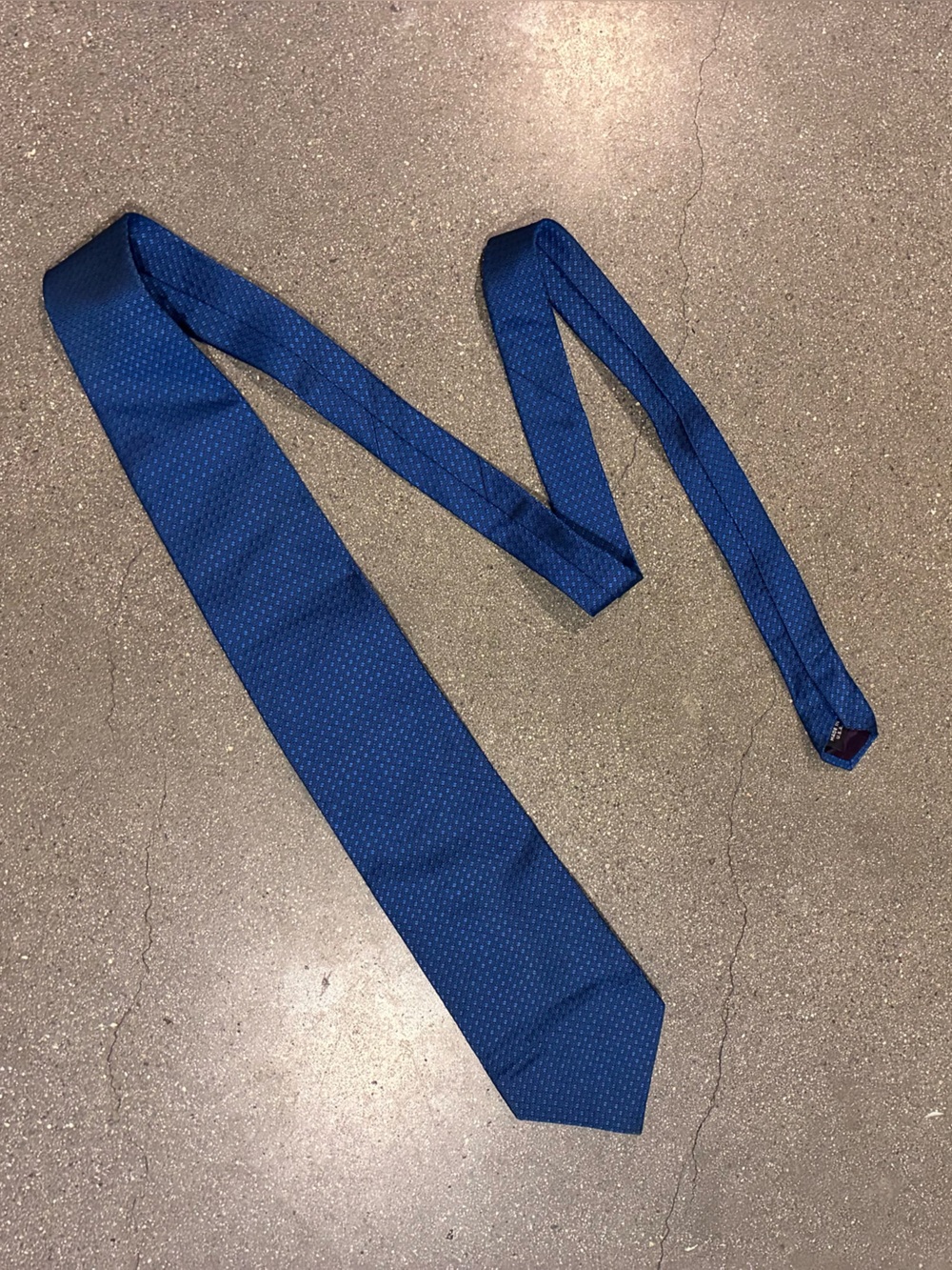 Bernini Beverly Hills Royal Blue 100% Silk Textured Men's Neck Tie Made in USA